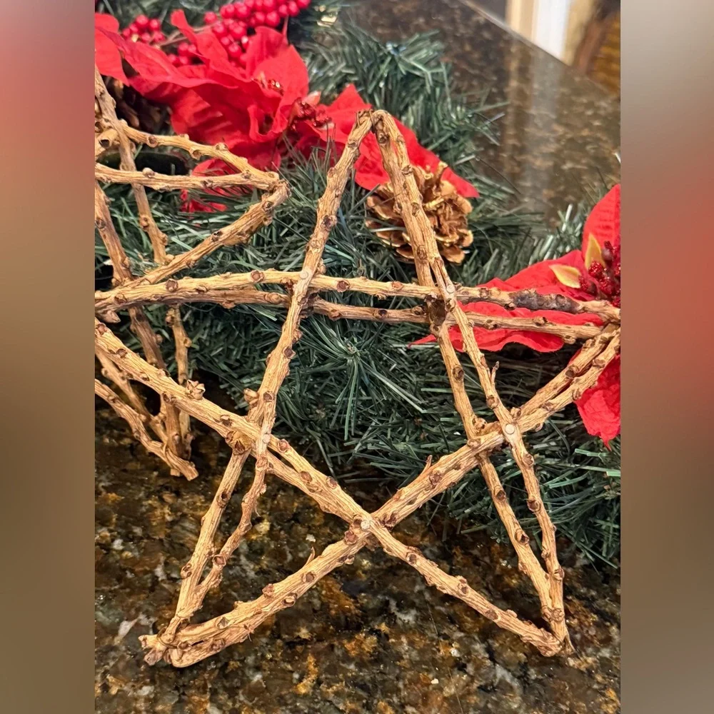 Rustic Handmade Willow Twig Stars - Set of 2